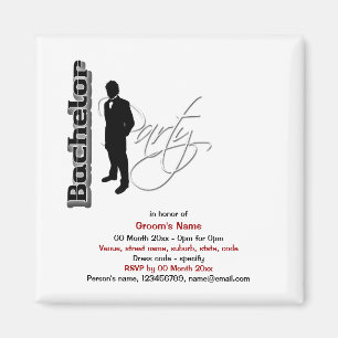 Bachelor stag party formal elegant magneet