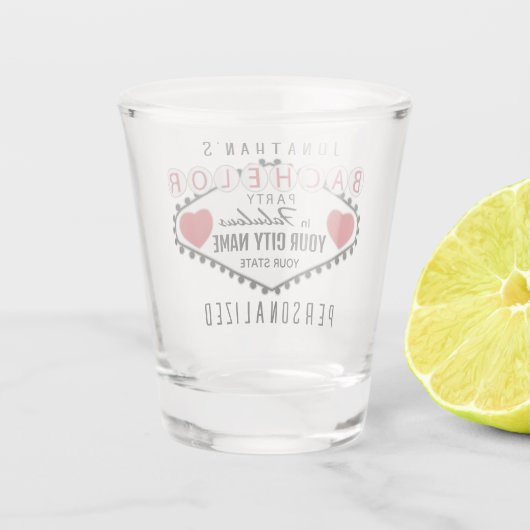 Bachelor - Vegas Style - Rood Shot Glas (Achterkant)