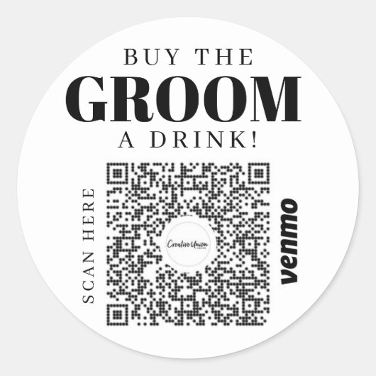 Bachelor Venmo QR code Koop de groep A Drink Ronde Sticker (Voorkant)