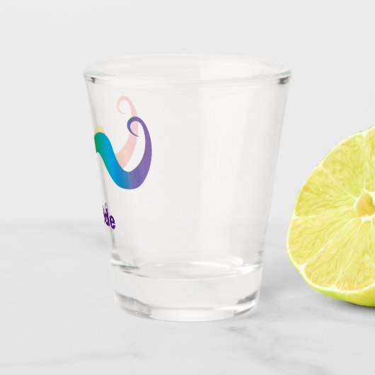 Bachelor/vrijgezellenfeest/bruiloft regenboogsnor shot glas (Rechts)