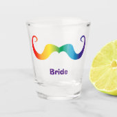 Bachelor/vrijgezellenfeest/bruiloft regenboogsnor  shot glas (Voorkant)