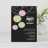 Bachelorette 5x7 roze groenpapierpatronen kaart (Staand voorkant)