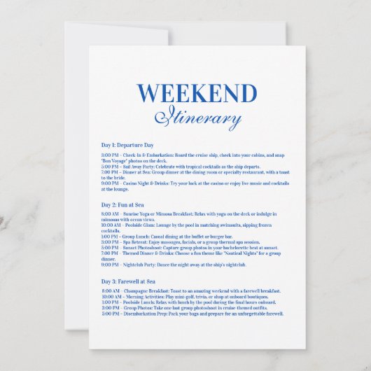 Bachelorette aan het meer kaart (Achterkant)