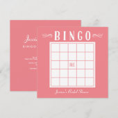 Bachelorette, Baby of Vrijgezellenfeest Bingo Kaar Kaart (Voorkant / Achterkant)