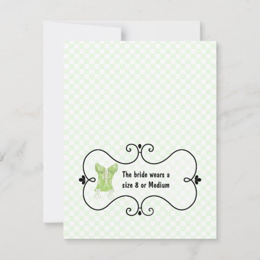 Bachelorette Bachelorette: Groen en wit Kaart (Achterkant)