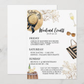 Bachelorette, bachelorette voor wijn, rondvliegend save the date (Voorkant / Achterkant)