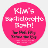 Bachelorette Bash Sticker (Voorkant)