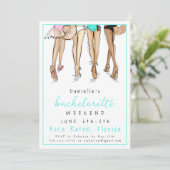 Bachelorette Beach Babes Party Destination Kaart (Staand voorkant)