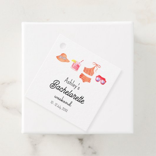 Bachelorette Beach Bikini Weekend Bedankjes Labels (In situ)
