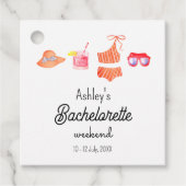 Bachelorette Beach Bikini Weekend  Bedankjes Labels (Voorkant)