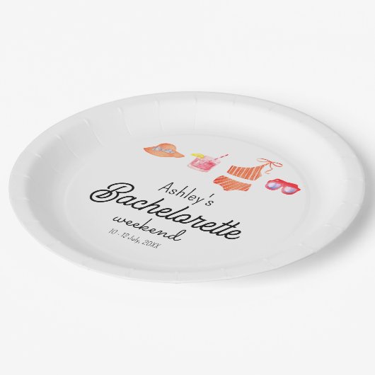 Bachelorette Beach Bikini Weekend Papieren Bordje (Gekanteld)
