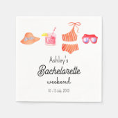 Bachelorette Beach Bikini Weekend Papieren Serviet Servet (Voorkant)