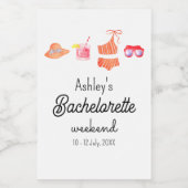 Bachelorette Beach Bikini Weekend Wijn Etiket (Enkel label)