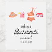 Bachelorette Beach Bikini Weekend  Wijn Etiket (Enkel label)
