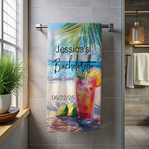 Bachelorette Beach Monogram Cocktail Zeegezicht Strandlaken