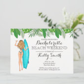 Bachelorette Beach Party Invitation Kaart (Staand voorkant)