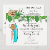 Bachelorette Beach Party Invitation Kaart (Voorkant / Achterkant)