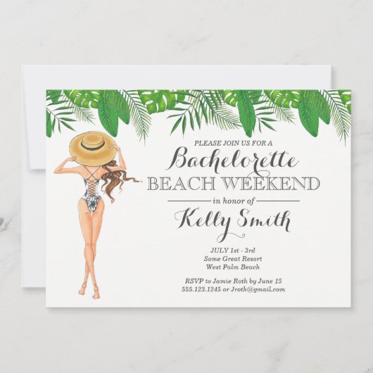 Bachelorette Beach Party Invitation Kaart (Voorkant)