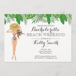 Bachelorette Beach Party Invitation Kaart