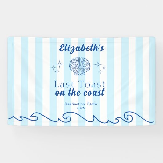 Bachelorette Beach Party Laatste toast op de kust Spandoek (Horizontaal)