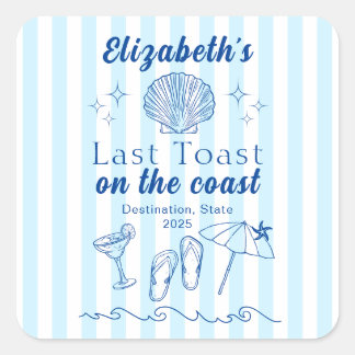 Bachelorette Beach Party Laatste toast op de kust Vierkante Sticker