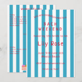 Bachelorette Beach Party Uitnodigen en route Kaart (Voorkant / Achterkant)