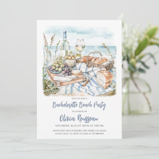 Bachelorette Beach Party Uitnodiging (Staand voorkant)
