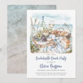 Bachelorette Beach Party Uitnodiging (Voorkant / Achterkant)