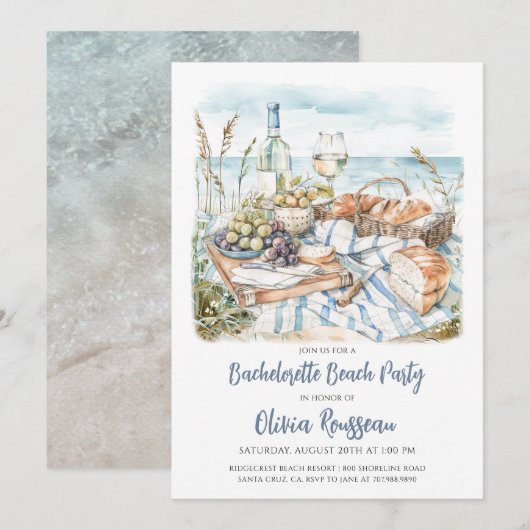 Bachelorette Beach Party Uitnodiging (Voorkant / Achterkant)