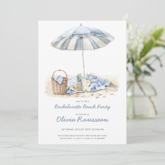 Bachelorette Beach Party Uitnodiging (Staand voorkant)