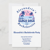 Bachelorette Beach Party Wavy Retro Kaart (Voorkant)