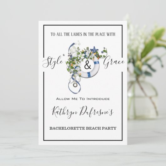 Bachelorette Beach/Pool Party Kaart (Staand voorkant)