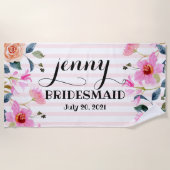 Bachelorette Beach Towel Persoonlijk Bridesmaid Strandlaken (Voorkant)