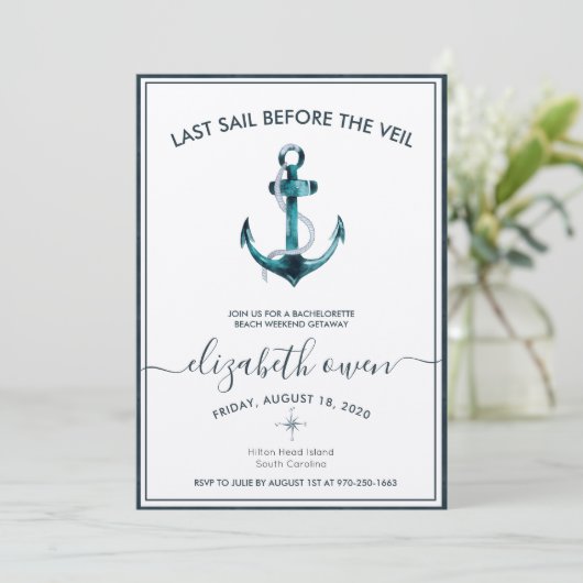 Bachelorette Beach Weekend Bruids Bash Kaart (Staand voorkant)