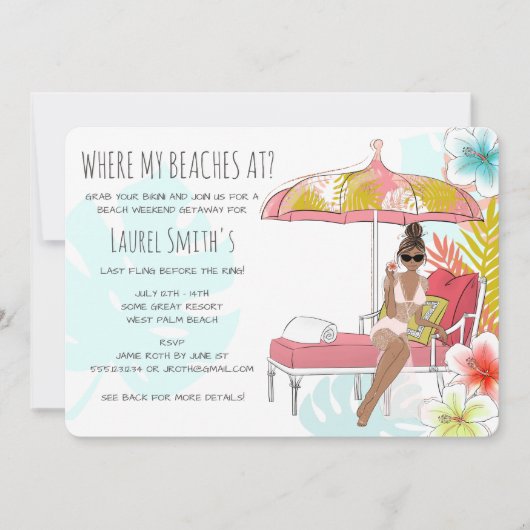 Bachelorette Beach Weekend Getaway Kaart (Voorkant)