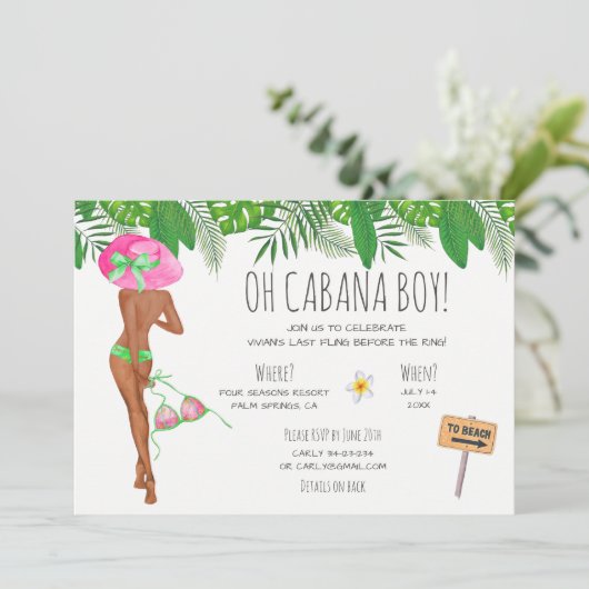 Bachelorette Beach Weekend Itinerary Invitation Kaart (Staand voorkant)