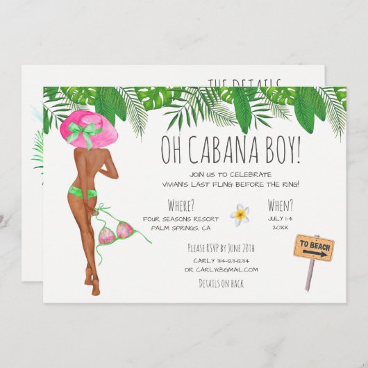 Bachelorette Beach Weekend Itinerary Invitation Kaart (Voorkant / Achterkant)