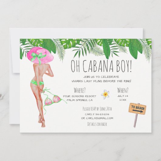 Bachelorette Beach Weekend Itinerary Invitation Kaart (Voorkant)