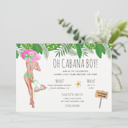 Bachelorette Beach Weekend Itinerary Invitation Kaart (Staand voorkant)