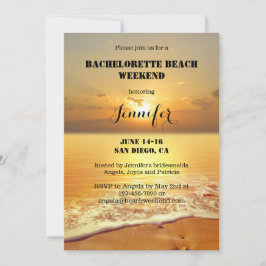 Bachelorette Beach Weekend Itinerary Invitation Kaart