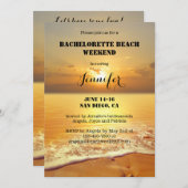Bachelorette Beach Weekend Itinerary Invitation Kaart (Voorkant / Achterkant)