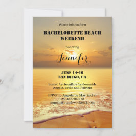 Bachelorette Beach Weekend Itinerary Invitation Kaart