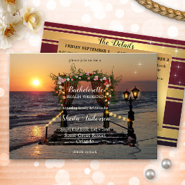 Bachelorette Beach Weekend Itinerary Invitation Kaart