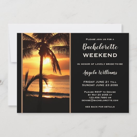 Bachelorette Beach Weekend Itinerary  Kaart (Voorkant)