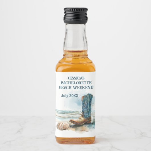 Bachelorette Beach Weekend Likeurfles Etiket (Voorkant)