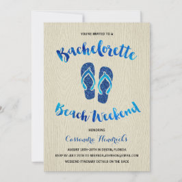 Bachelorette Beach Weekend met Blue Faux Glitter Kaart