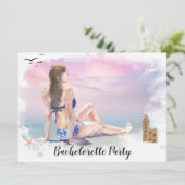 ** Bachelorette Beach Weekend Party QR Kaart (Staand voorkant)