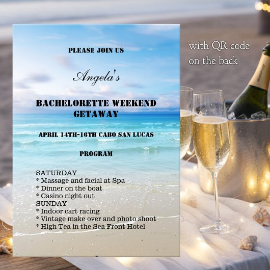 Bachelorette Beach Weekend Template Invitation Programmakaart