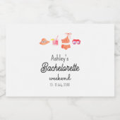 Bachelorette Beach Weekend Zwembad Party Likeurfles Etiket (Enkel label)