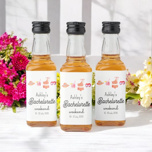 Bachelorette Beach Weekend Zwembad Party Likeurfles Etiket